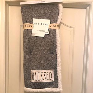 Rae Dunn Blessed Knit Sherpa Throw